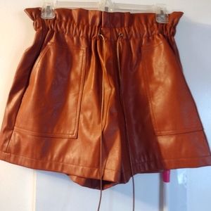 White Room & Cactus Faux Leather Shorts